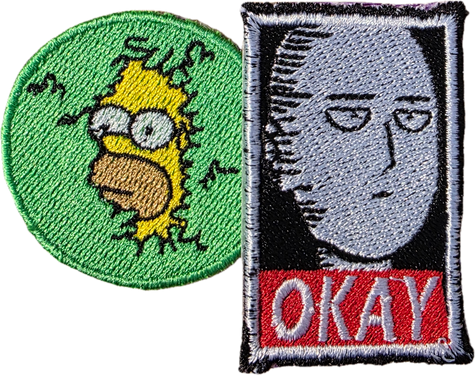 Custi Embroidered Iron on 2x Patches