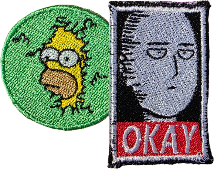 Custi Embroidered Iron-on & Sew-on 2x Patches