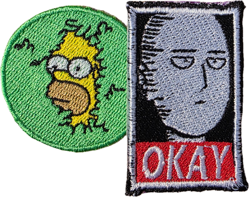 Custi Embroidered Iron on 2x Patches
