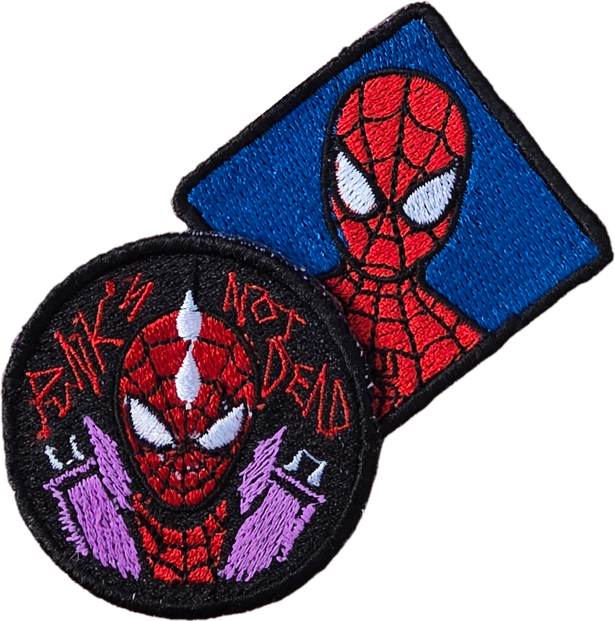 Custi Embroidered Iron-on & Sew-on Spiderman 2x Patches