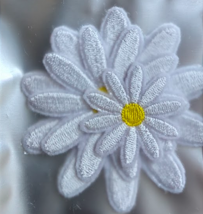 Custi Embroidered Iron on Flower 3x Patches