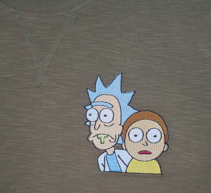 Custi Embroidered Rick and Morty Fleece Top