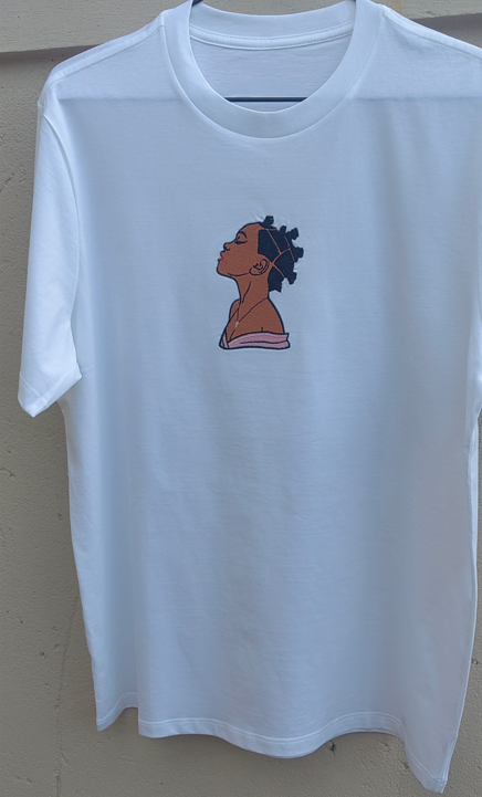 Custi Embroidered Bantu Knots T-shirt
