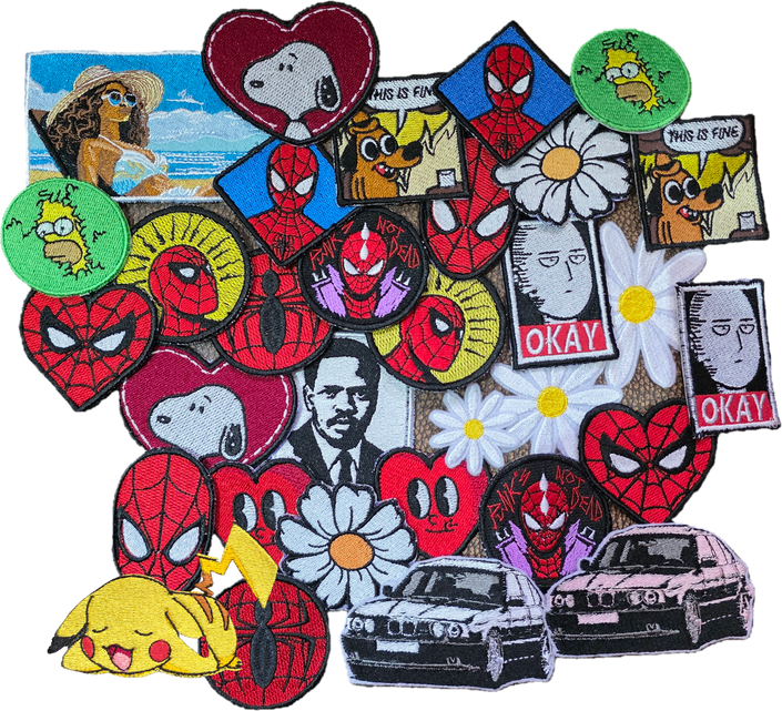 32 Custi Embroidered Iron-on & Sew-on super pack Patches