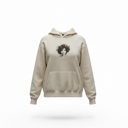 Custi Embroidered Afro Lady Hoodie