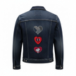 Custi Embroidered Hearts Denim Jacket