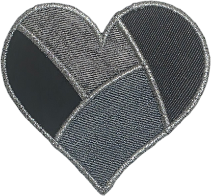 Custi Embroidered Hearts Denim Jacket