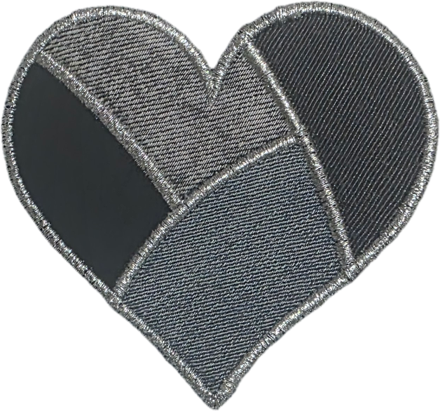 Custi Embroidered Hearts Denim Jacket