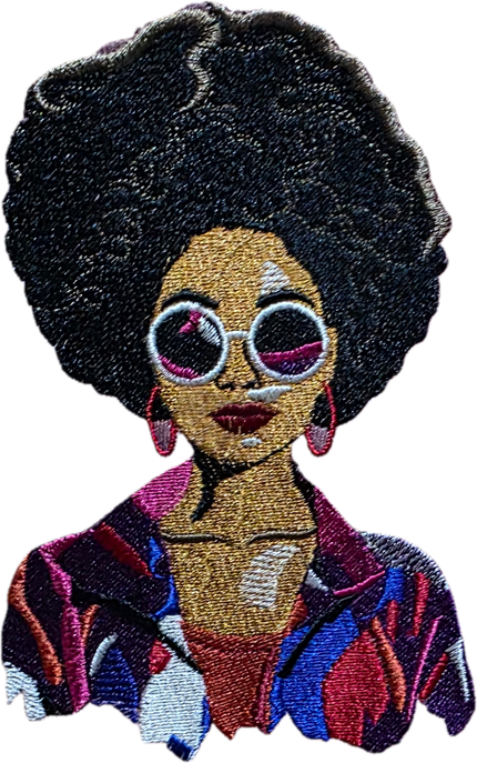 Custi Embroidered Afro lady Denim Jacket