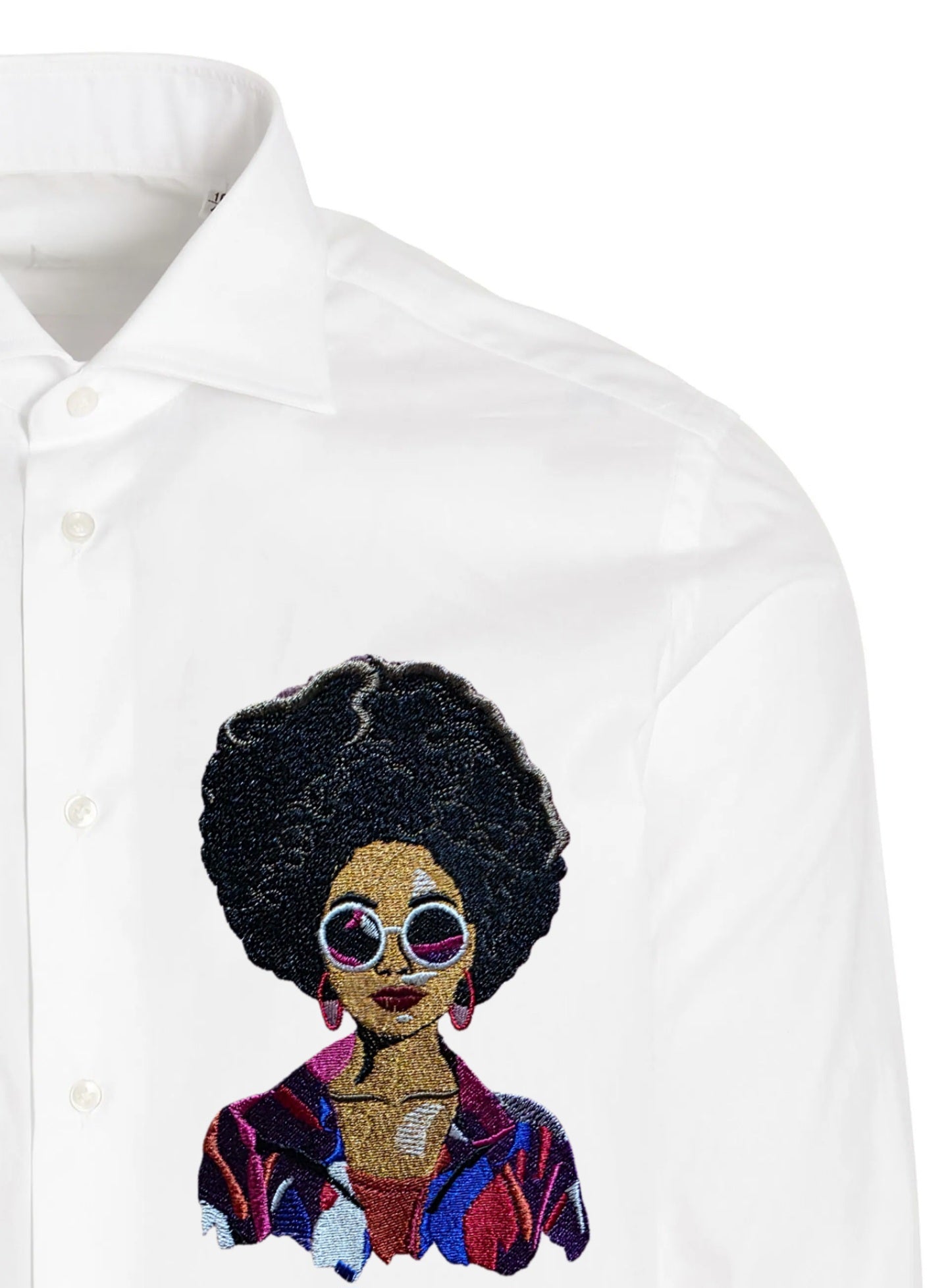 Custi Embroidered Afro lady Shirt