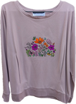 Custi Embroidered Flowers Fleece Top