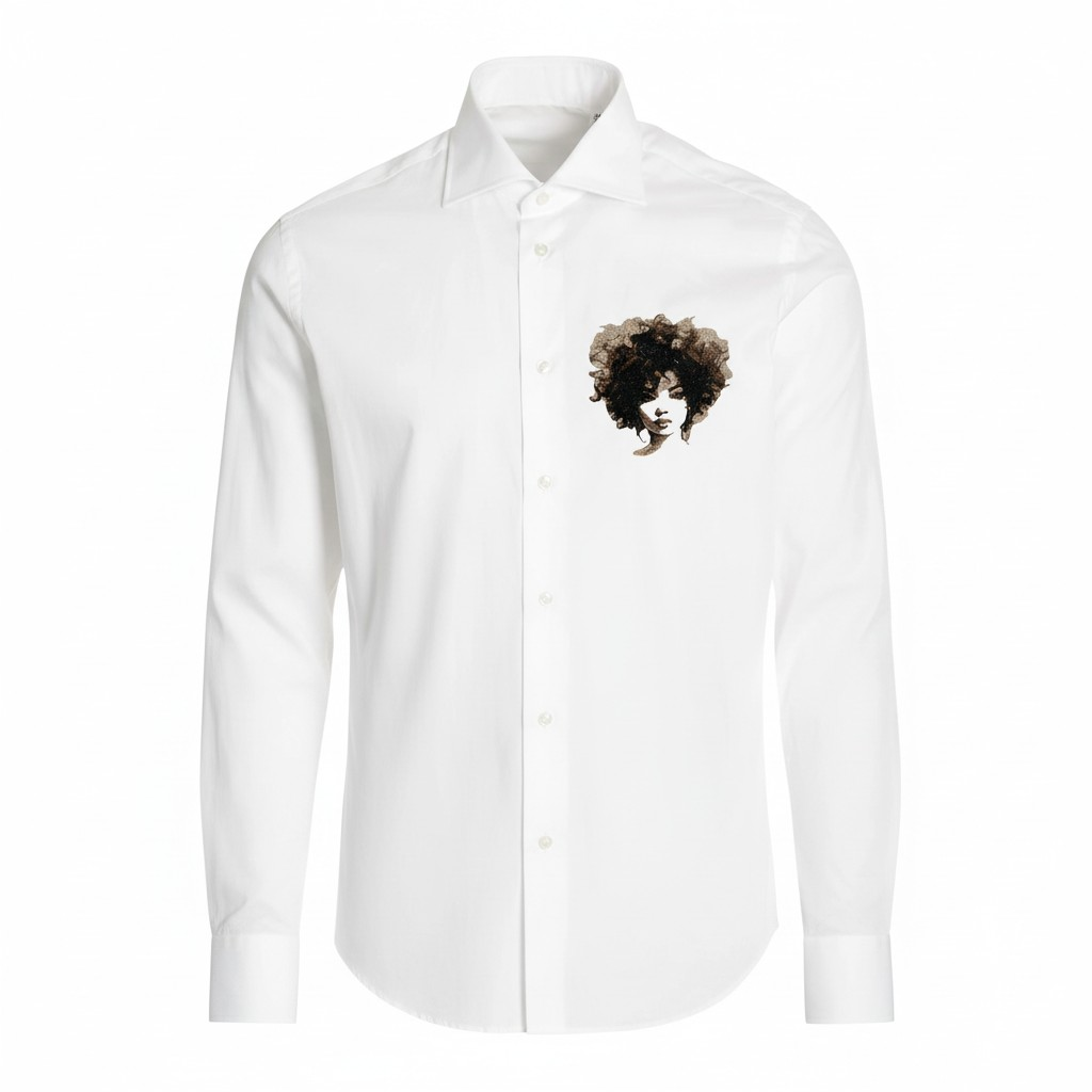 Custi Embroidered Afro lady Shirt