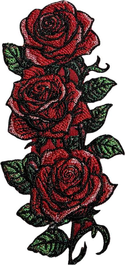 Custi Embroidered Roses Denim Jacket