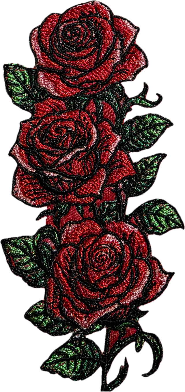 Custi Embroidered Roses Denim Jacket
