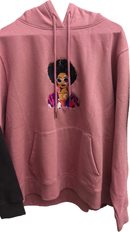 Custi Embroidered Sun Glasses Lady Hoodie