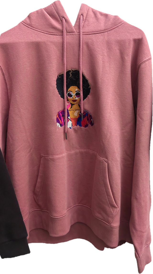 Custi Embroidered Sun Glasses Lady Hoodie