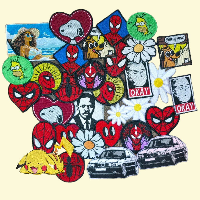 32 Custi Embroidered Iron-on & Sew-on super pack Patches
