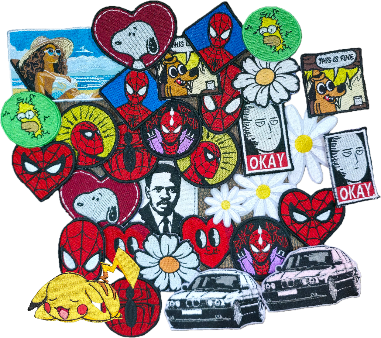 32 Custi Embroidered Iron-on & Sew-on super pack Patches