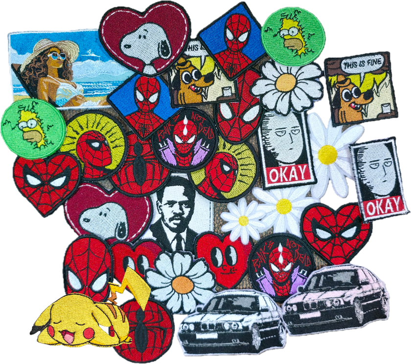 32 Custi Embroidered Iron-on & Sew-on super pack Patches