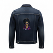 Custi Embroidered Afro lady Denim Jacket