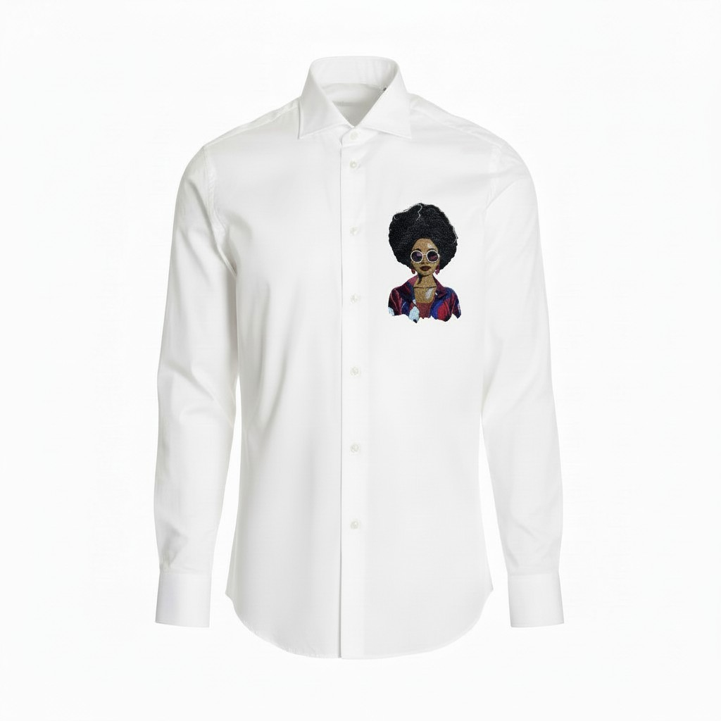 Custi Embroidered Afro lady Shirt