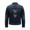 Custi Embroidered Hearts Denim Jacket
