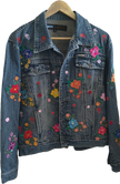Custi Embroidered Floral Denim Jacket