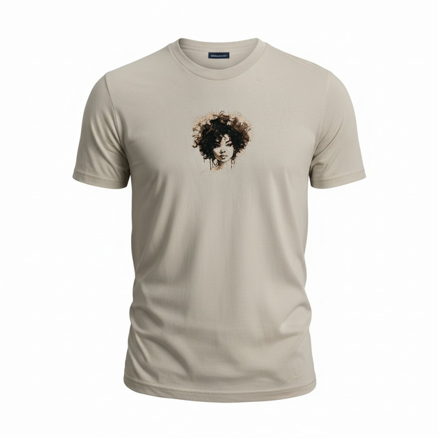Custi Embroidered Afro Lady T-shirt