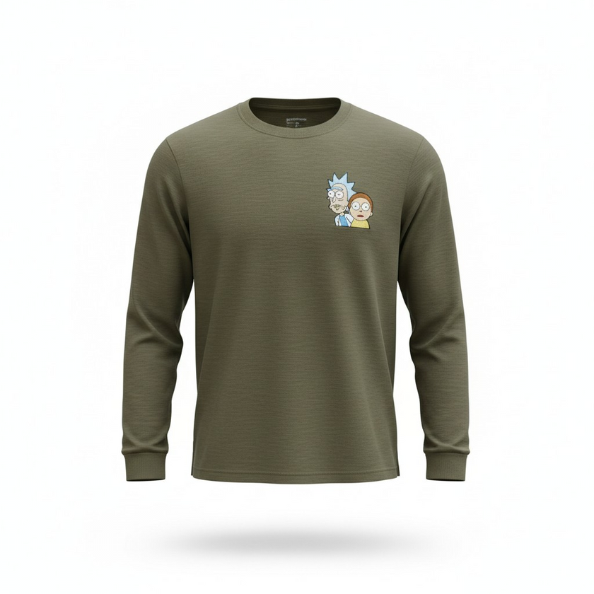 Custi Embroidered Rick and Morty Fleece Top